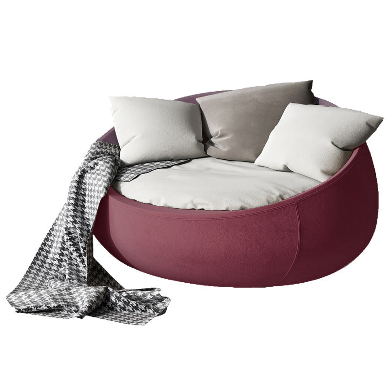 Solid Color Bedroom Cotton Removable Cushions Swivel Armless Accent Chair