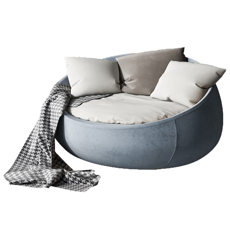 Solid Color Bedroom Cotton Removable Cushions Swivel Armless Accent Chair