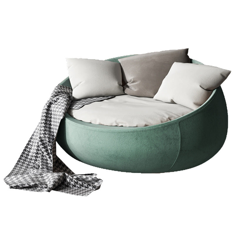 Solid Color Bedroom Cotton Removable Cushions Swivel Armless Accent Chair