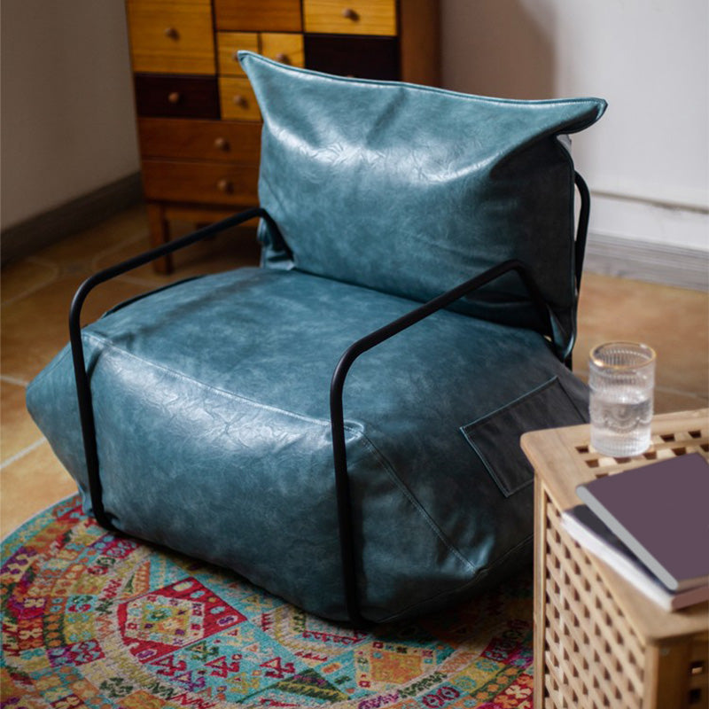 Faux Leather Chair with Square Arms and Storage Chair for Living Room