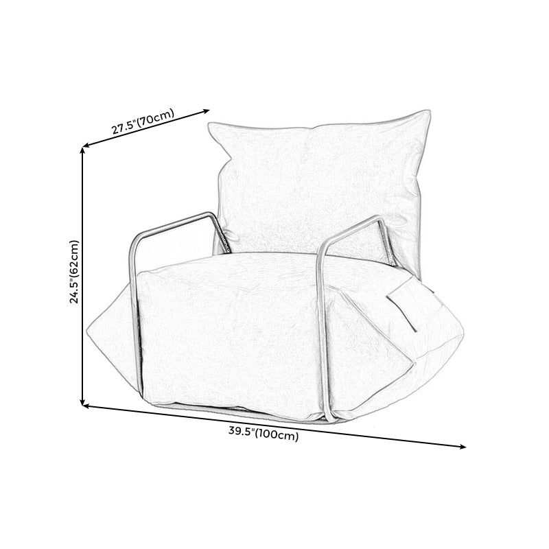 Faux Leather Chair with Square Arms and Storage Chair for Living Room