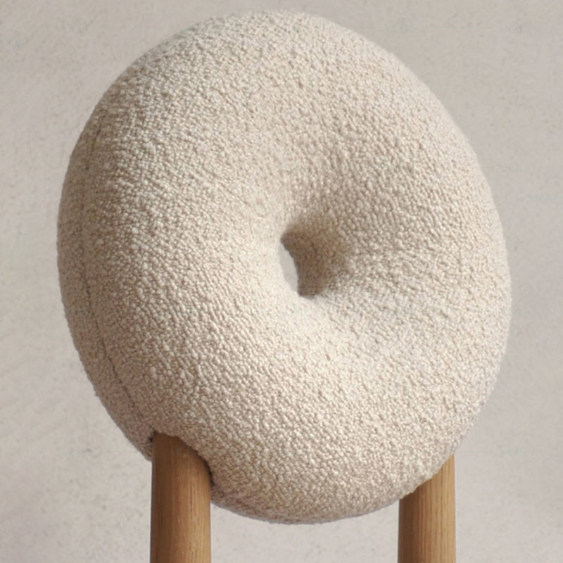 Tight Back Armless Chair Wood Frame Wool Accent Chair with Four Legs