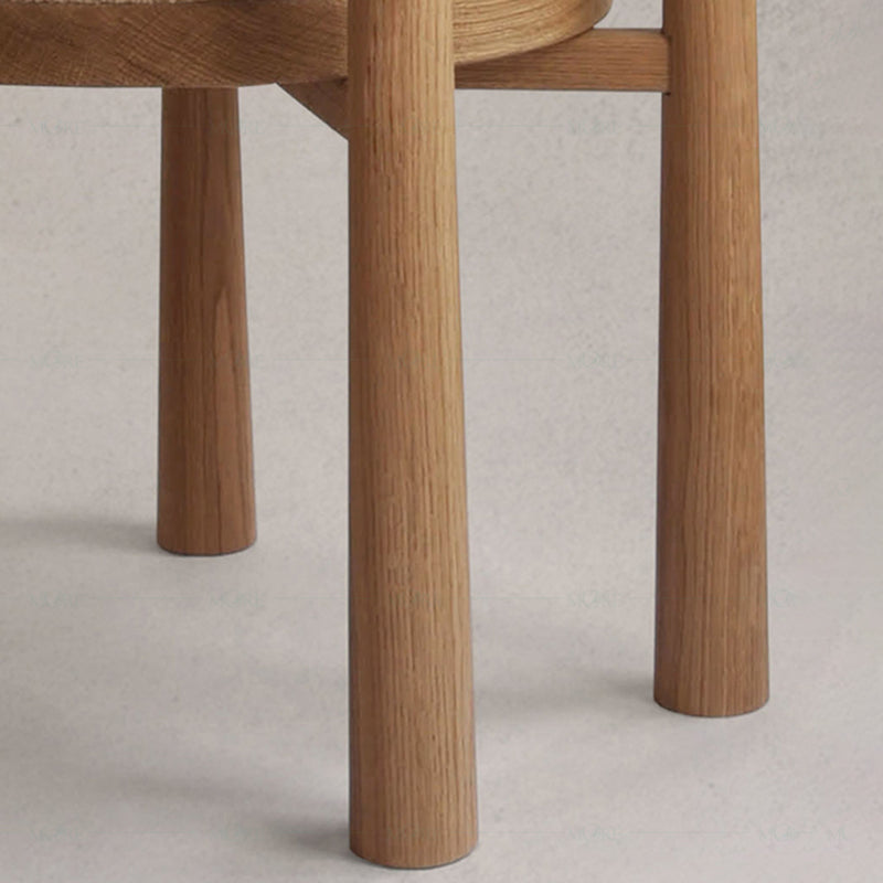 Tight Back Armless Chair Wood Frame Wool Accent Chair with Four Legs