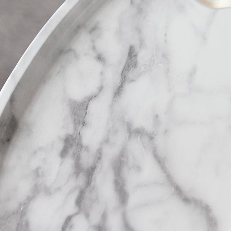 Cross Leg Base Design White/grey Faux Wood Top Metal Iron Round Coffee Table