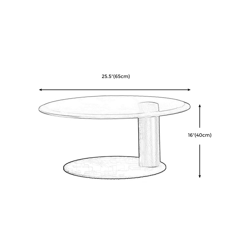Modern Style Wood Walnut/black Top Stainless Steel Base Round Coffee Table