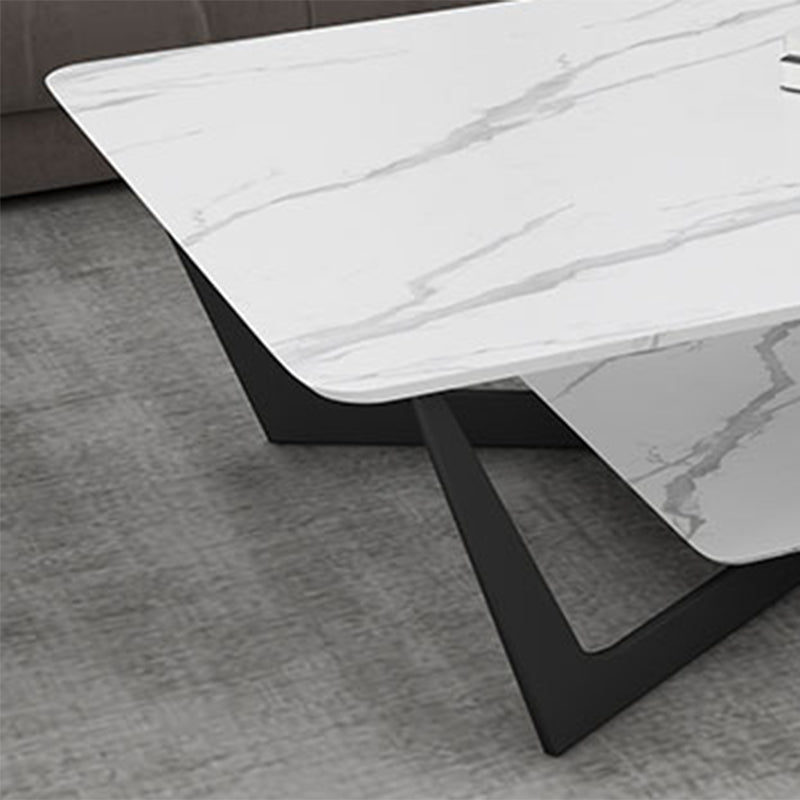 Modern Style Black Gold/white/grey/white Gold Rock Board Table with Iron Base Coffee Table