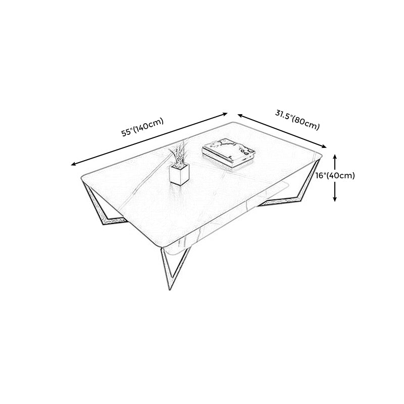 Modern Style Black Gold/white/grey/white Gold Rock Board Table with Iron Base Coffee Table