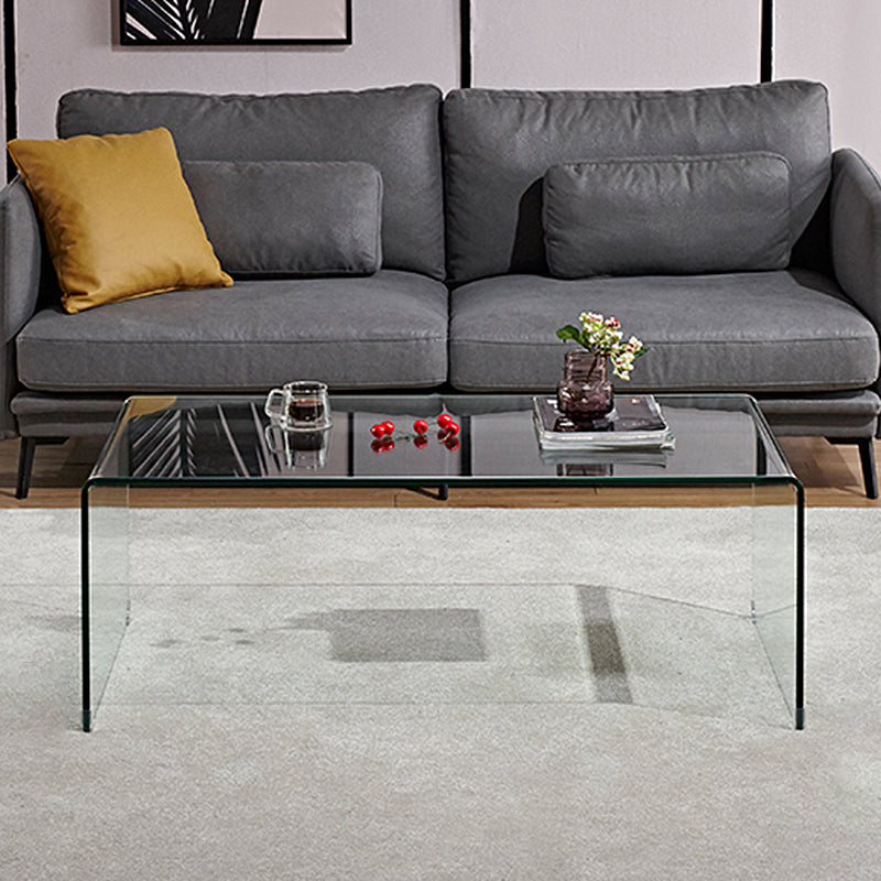 Modern Style Tempered Glass Black/white Rectangular Coffee Table