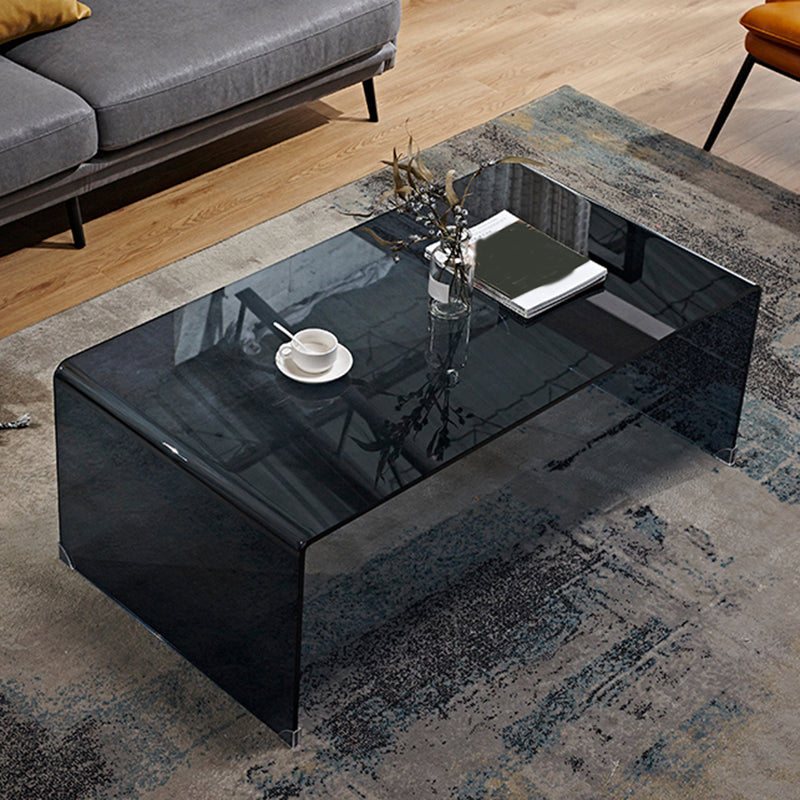Modern Style Tempered Glass Black/white Rectangular Coffee Table