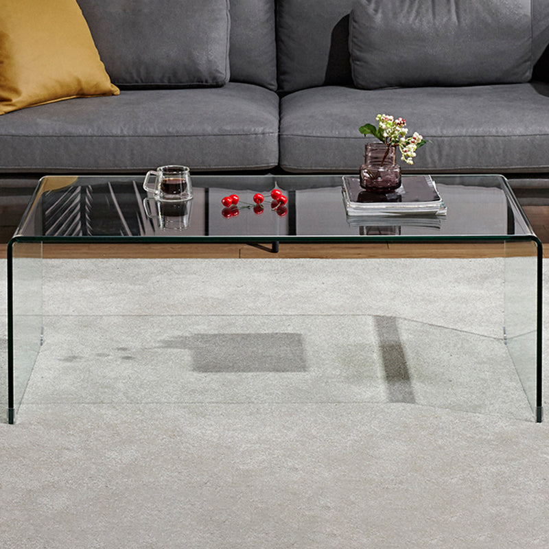 Modern Style Tempered Glass Black/white Rectangular Coffee Table