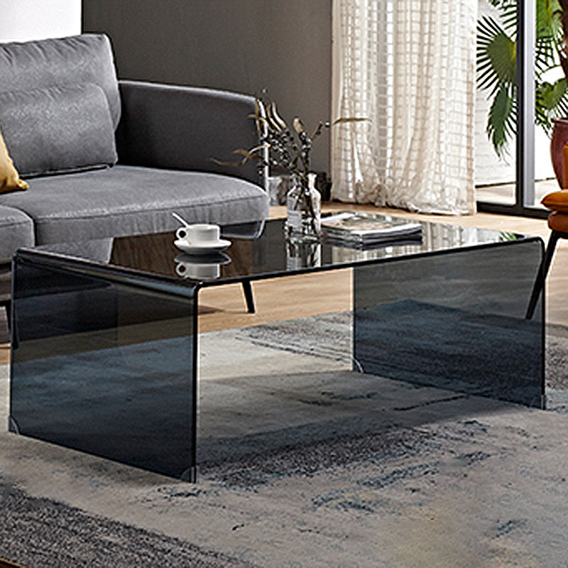 Modern Style Tempered Glass Black/white Rectangular Coffee Table