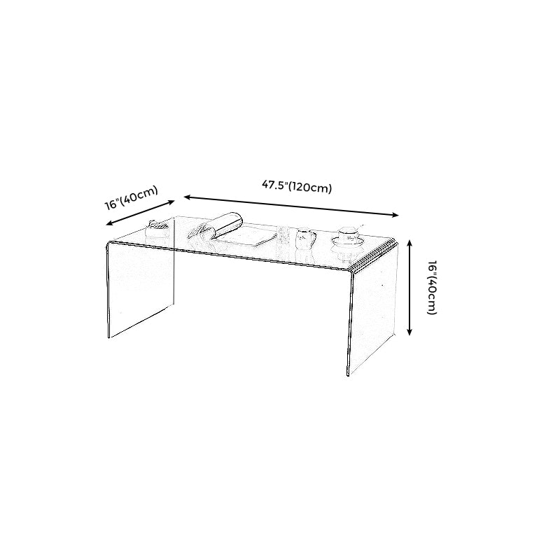 Modern Style Tempered Glass Black/white Rectangular Coffee Table