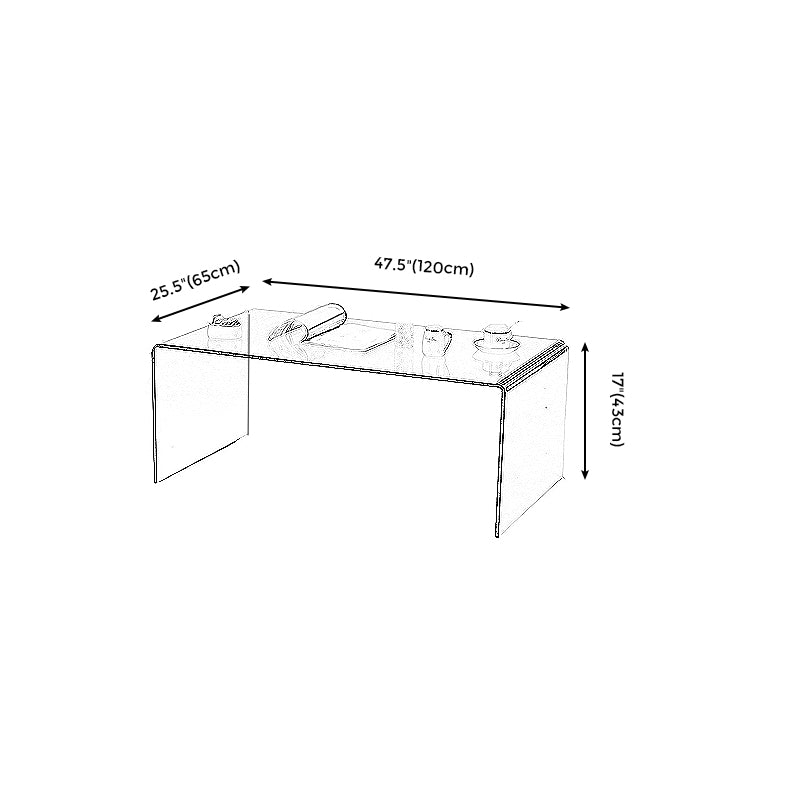 Modern Style Tempered Glass Black/white Rectangular Coffee Table