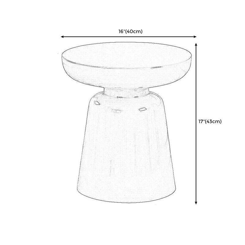16.9"/23.6" Tall Pedestal Metal End Table Round Solid Color Side End Table