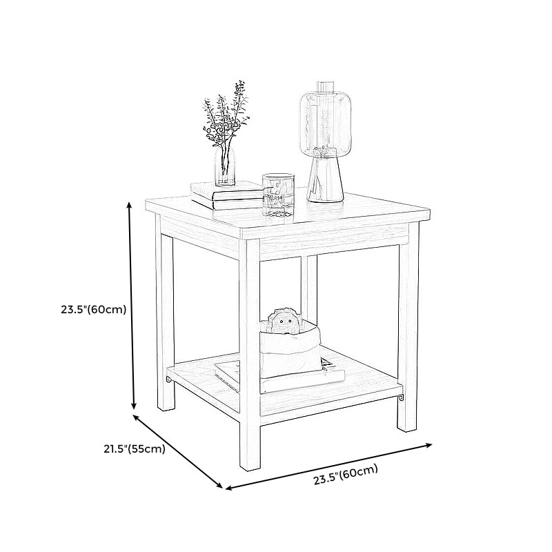 Wooden  Storage End Table  Modern 4 Legs Side Table  for Living Room