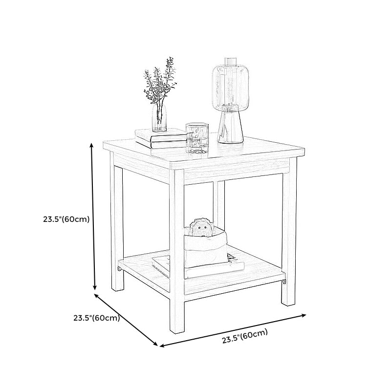 Wooden  Storage End Table  Modern 4 Legs Side Table  for Living Room