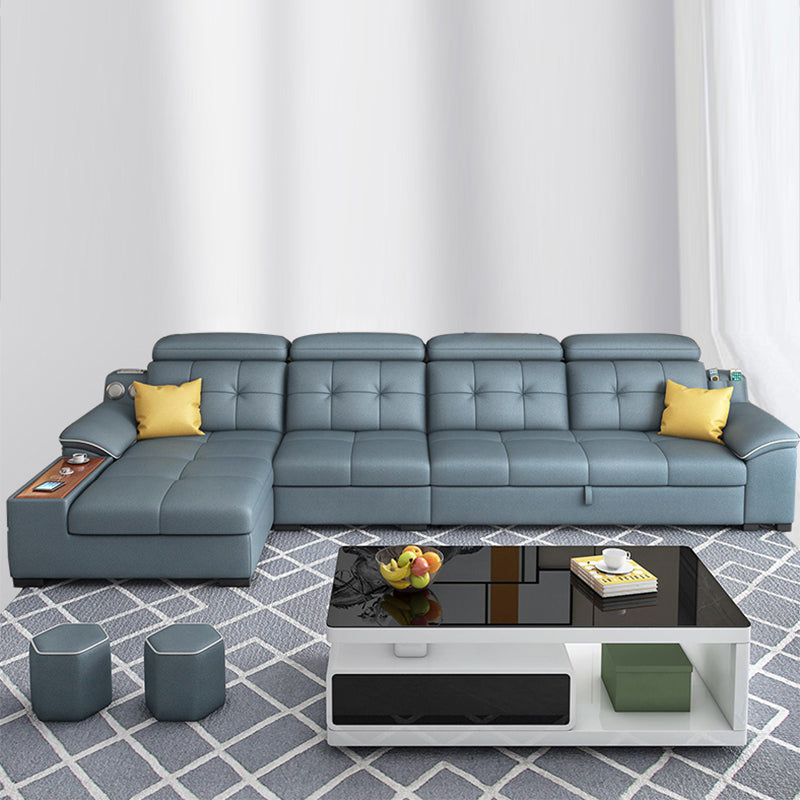 64.96" D x 34.65" H Sleeper Sofa & Chaise Pillow Top Arm Sofa