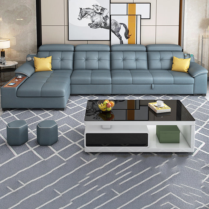 64.96" D x 34.65" H Sleeper Sofa & Chaise Pillow Top Arm Sofa