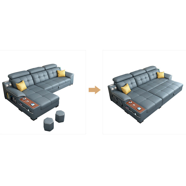 64.96" D x 34.65" H Sleeper Sofa & Chaise Pillow Top Arm Sofa