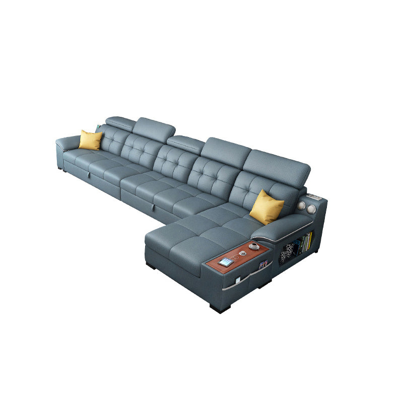 64.96" D x 34.65" H Sleeper Sofa & Chaise Pillow Top Arm Sofa