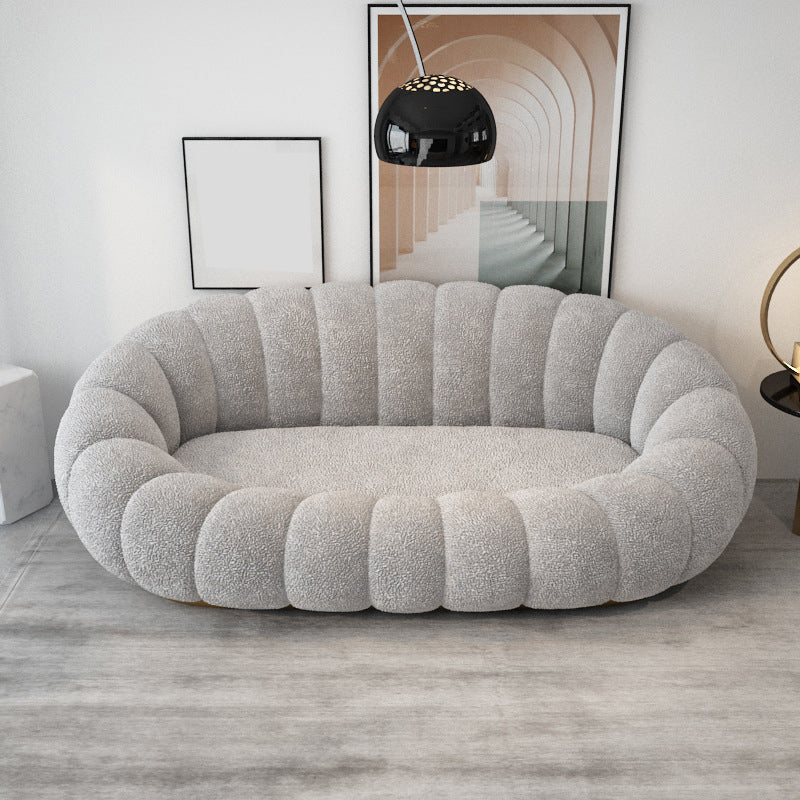Contemporary Wool Sofa with Swen Pillow Back for Living Room