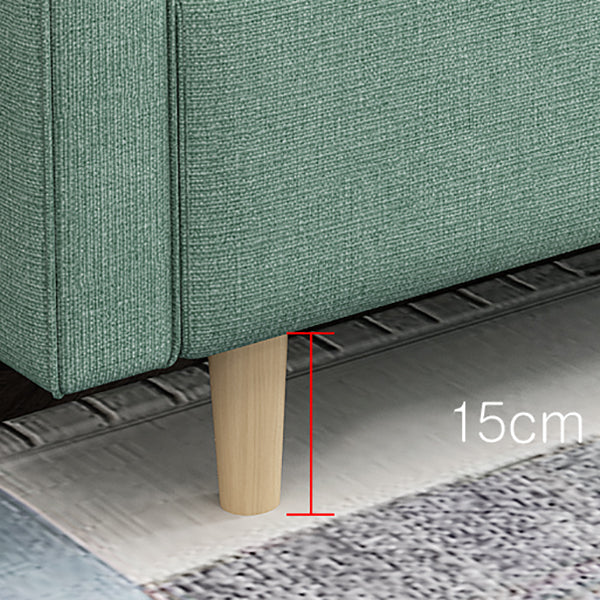 Linen Contemporary Square Arm Convertible Sofa Washable Foldable Sofa for Apartment