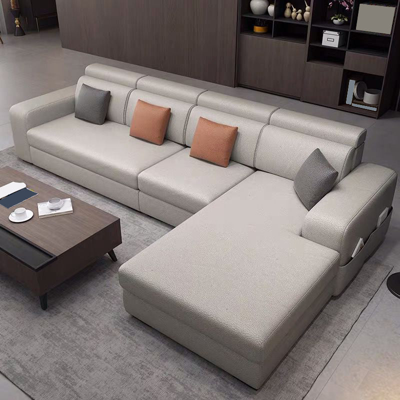 Scandinavian 4-seater L-Shape Sectional with Stoarge for Living Room