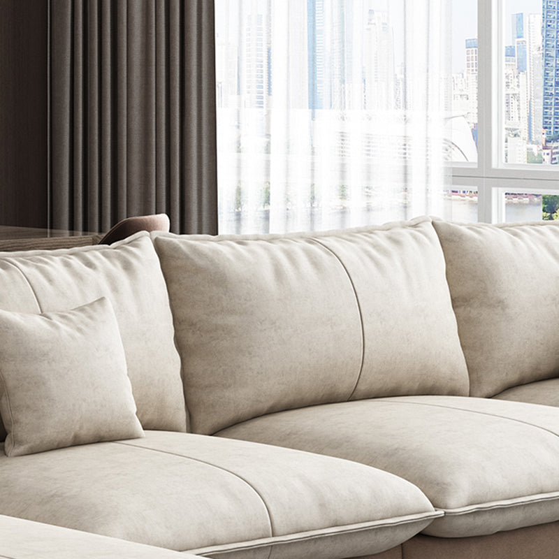 Scandinavian Pillow Back Sectional with Square Arm for Living Room