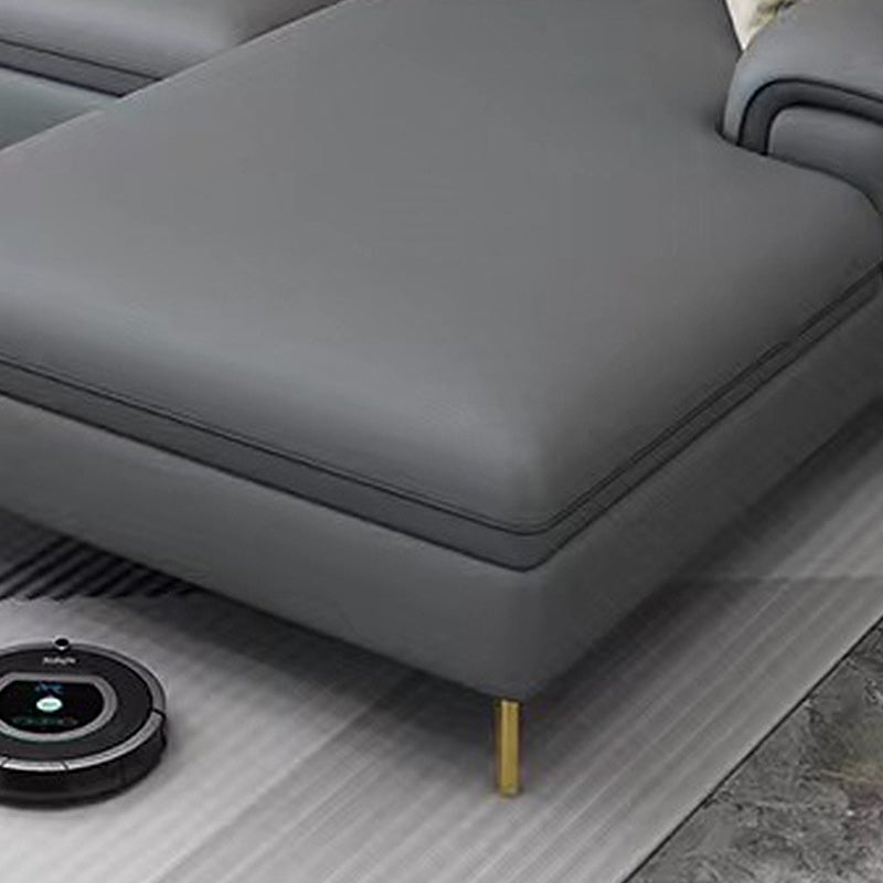 Latex Upholstery Sectional Filled Built-in Armrest with Pillow Back Sofa