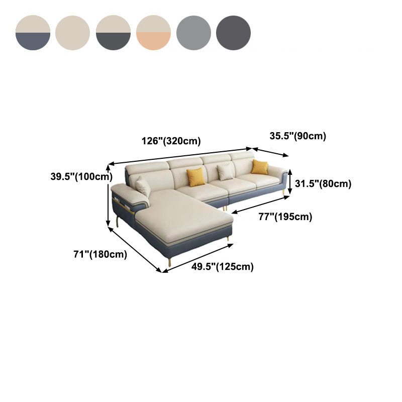 Latex Upholstery Sectional Filled Built-in Armrest with Pillow Back Sofa
