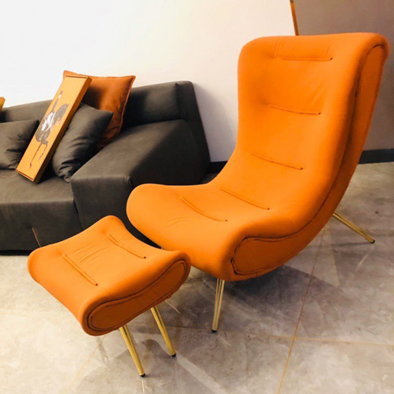 40.5"L x 37"W x 31.5"H Upholstered Accent Chair Armless Lounge Chair with Ottoman