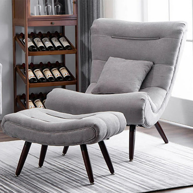 40.5"L x 37"W x 31.5"H Upholstered Accent Chair Armless Lounge Chair with Ottoman