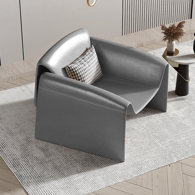 Solid Color Lounge Chair with a Headrest, Modern Accent Chair