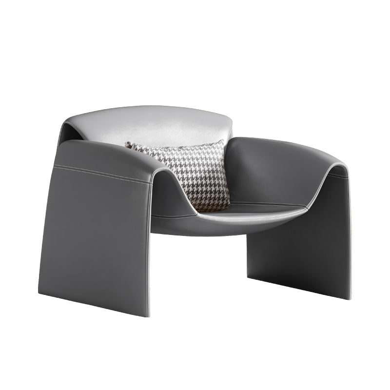Solid Color Lounge Chair with a Headrest, Modern Accent Chair