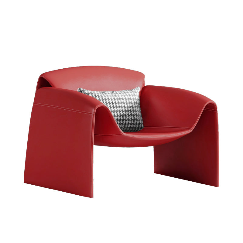 Solid Color Lounge Chair with a Headrest, Modern Accent Chair
