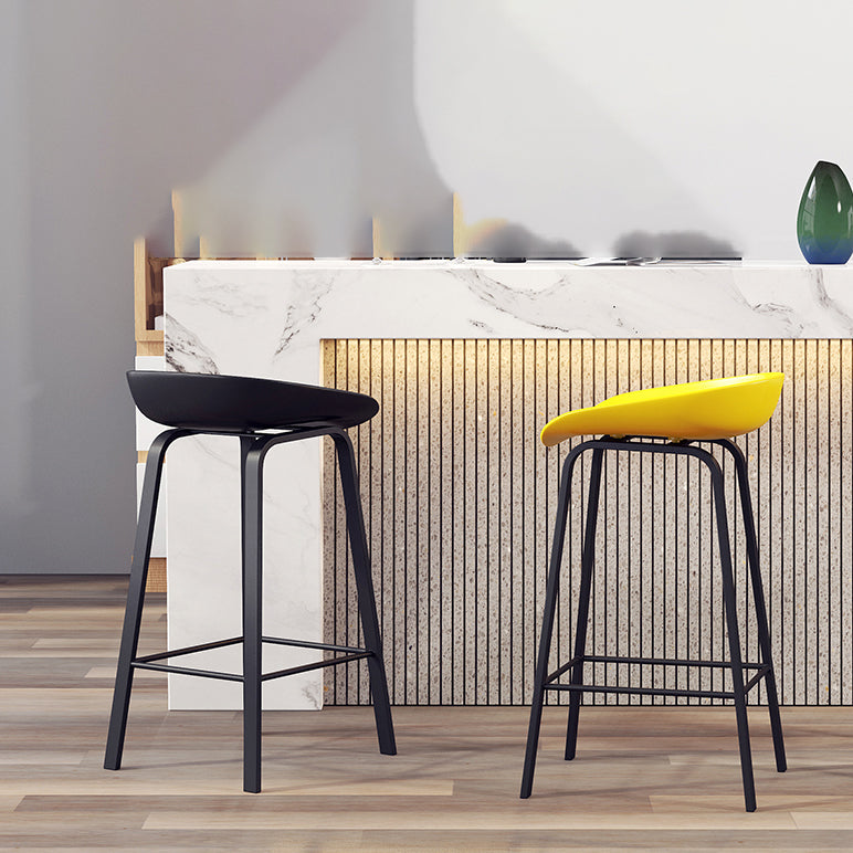 Modern Plastic Bar and Counter Stool Footrest Bucket Stool for Coffee Shop