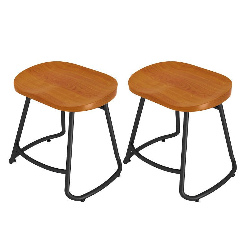 Modern Contoured Seat Counter Stool Solid Wood Backless Counter-height Stool