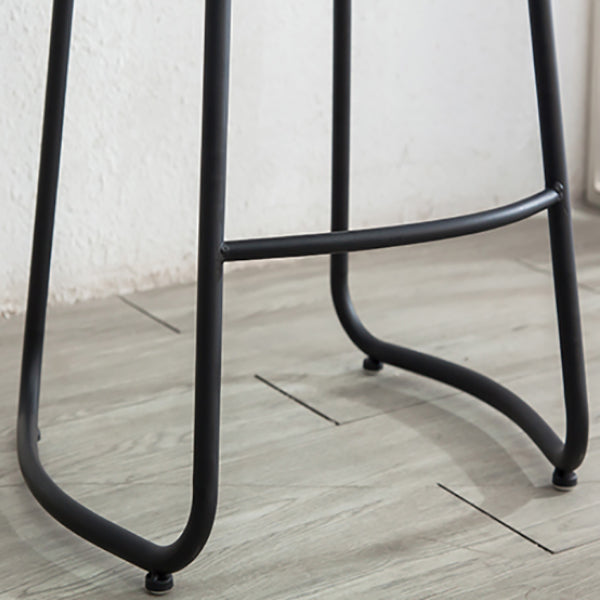 Modern Contoured Seat Counter Stool Solid Wood Backless Counter-height Stool