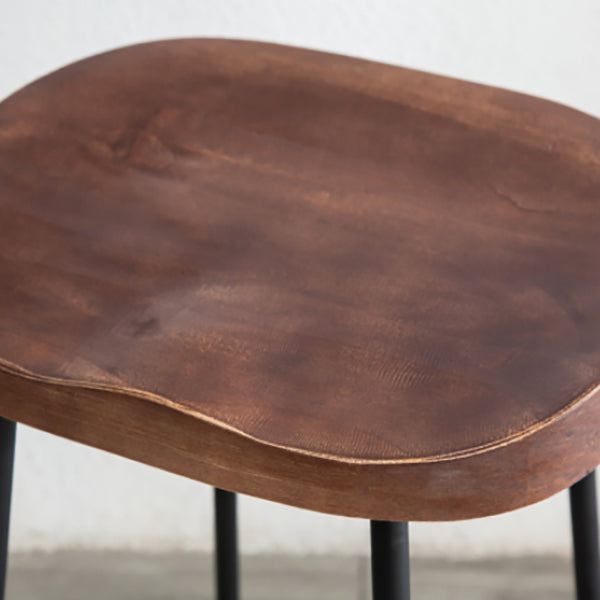 Modern Contoured Seat Counter Stool Solid Wood Backless Counter-height Stool