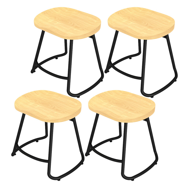 Modern Contoured Seat Counter Stool Solid Wood Backless Counter-height Stool