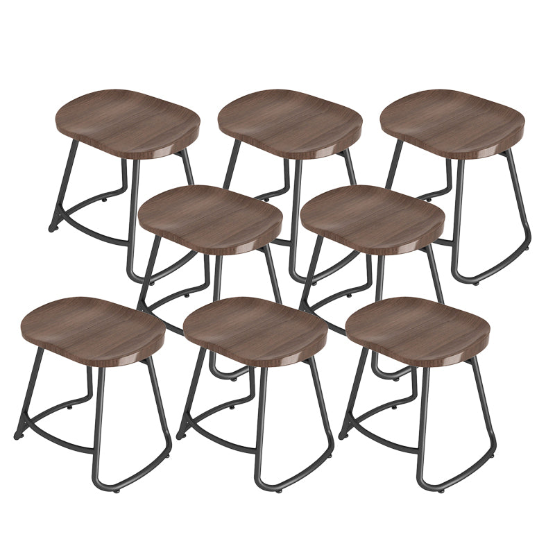 Modern Contoured Seat Counter Stool Solid Wood Backless Counter-height Stool