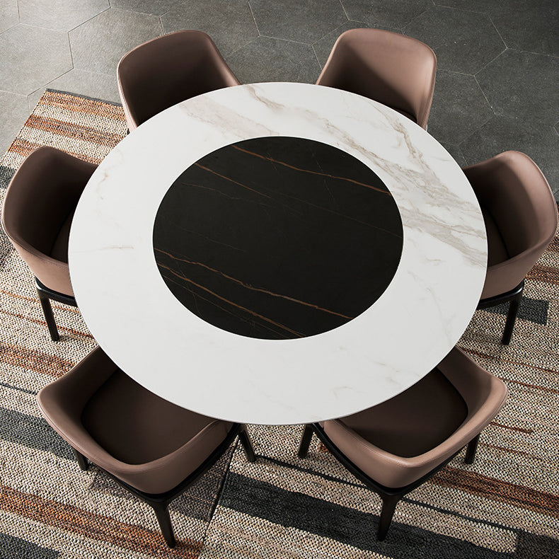 Modern Style Sintered Stone Dining Round Table Set 1/4/5/7/9 Pieces Dining Set