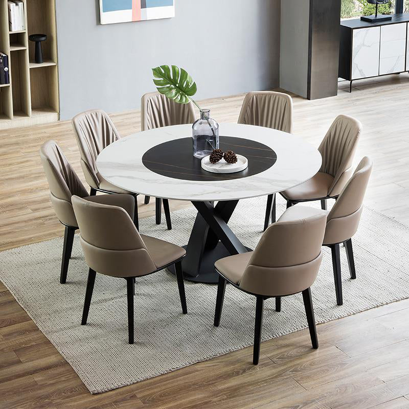 Modern Style Sintered Stone Dining Round Table Set 1/4/5/7/9 Pieces Dining Set