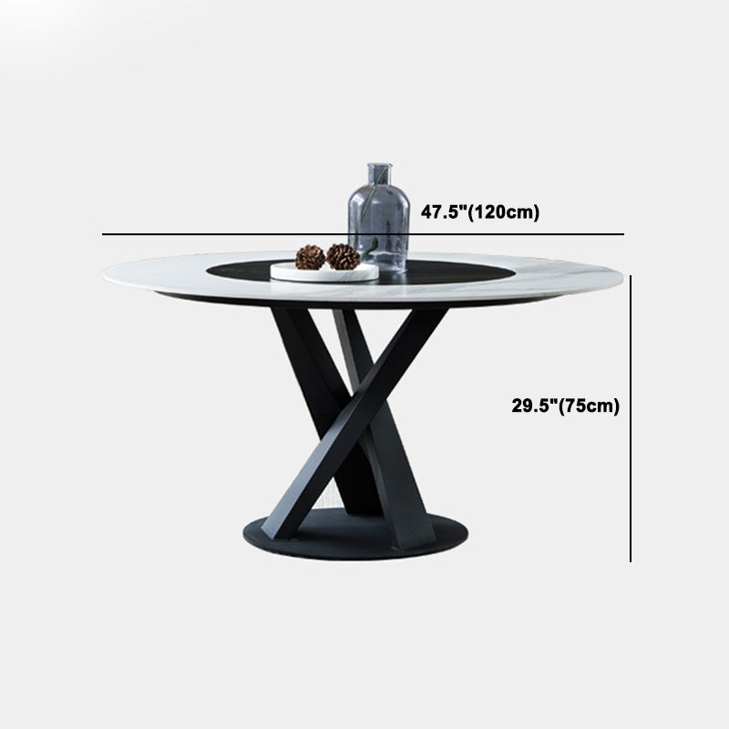 Modern Style Sintered Stone Dining Round Table Set 1/4/5/7/9 Pieces Dining Set