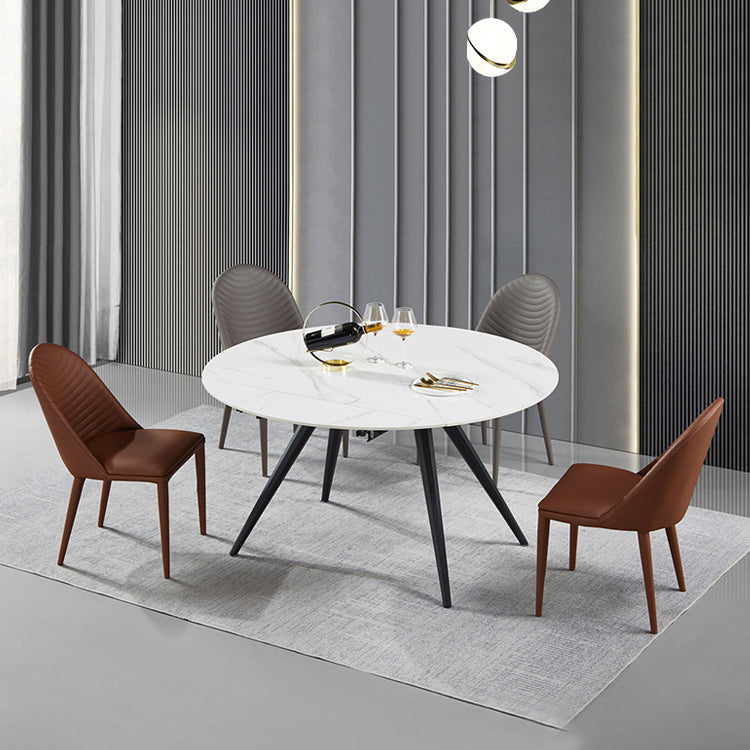 Modern Style Sintered Stone Dining Round Table Set 1/5 Pieces Dining Set