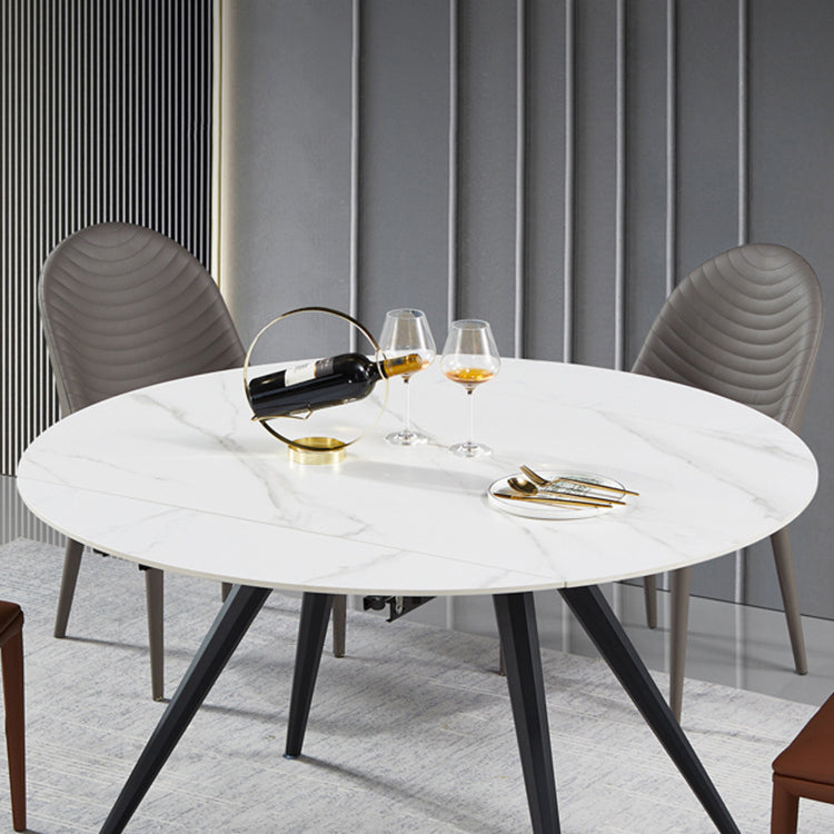 Modern Style Sintered Stone Dining Round Table Set 1/5 Pieces Dining Set