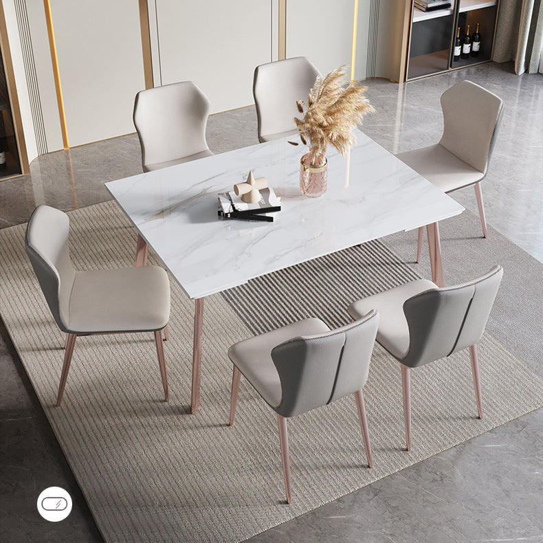 Nordic Glam Sintered Stone Dining Table Set 1/2/5/7 Pieces Dining Set