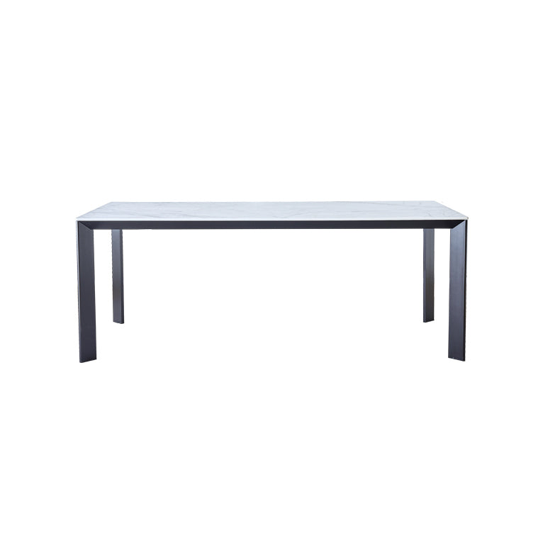 Rectangle Stone Dining Table Contemporary Metal 4 Legs Dining Table