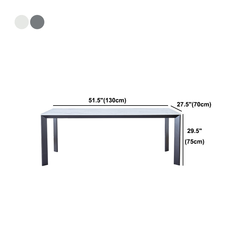 Rectangle Stone Dining Table Contemporary Metal 4 Legs Dining Table