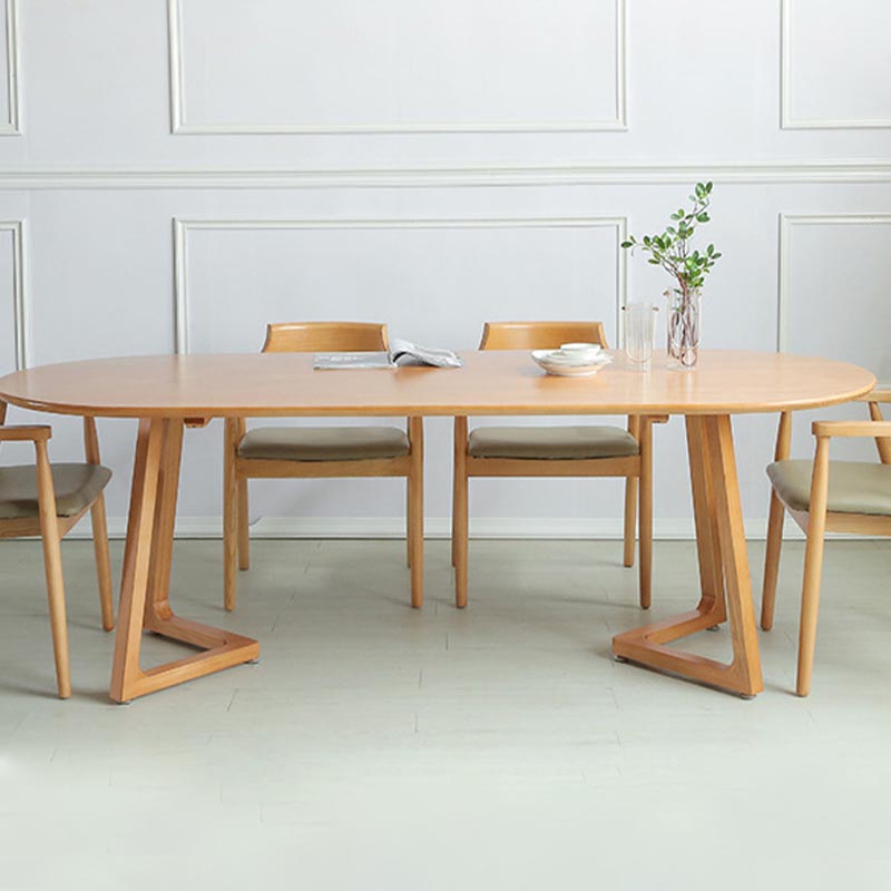 Simplicity Restaurant Table Oval Solid Wood Dining Table for Dining Room